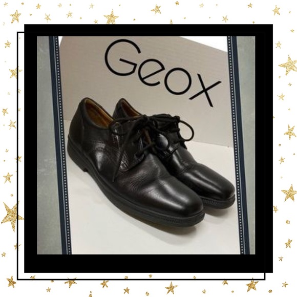 geox black leather shoes
